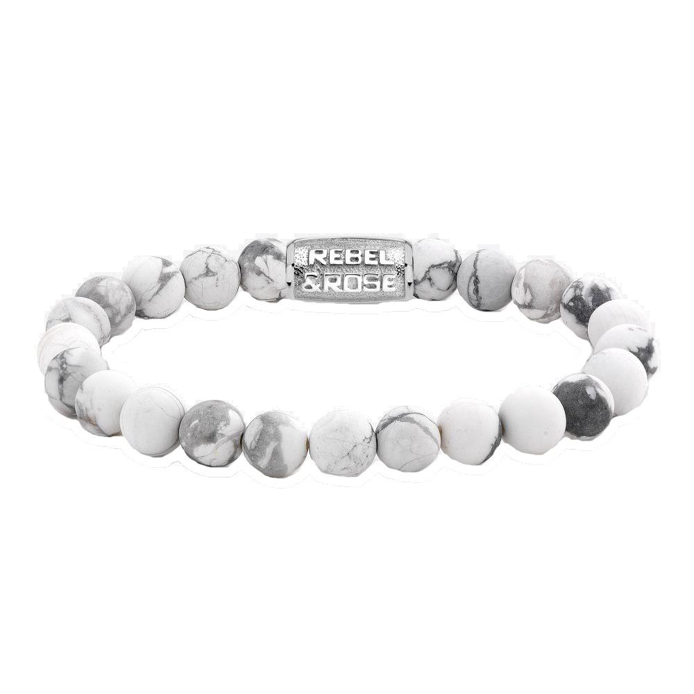 Rebel & Rose armband - Matte Virgin White 8mm - Damplein 9 SKI & Mode