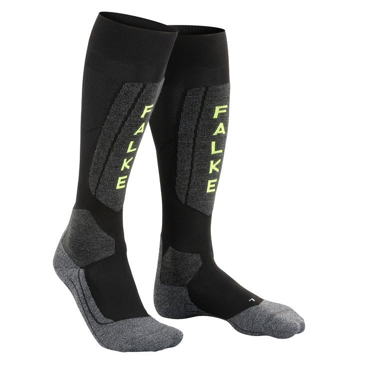 Falke SK5 expert heren skisokken zwart/lime - Damplein 9 Mode & SKI