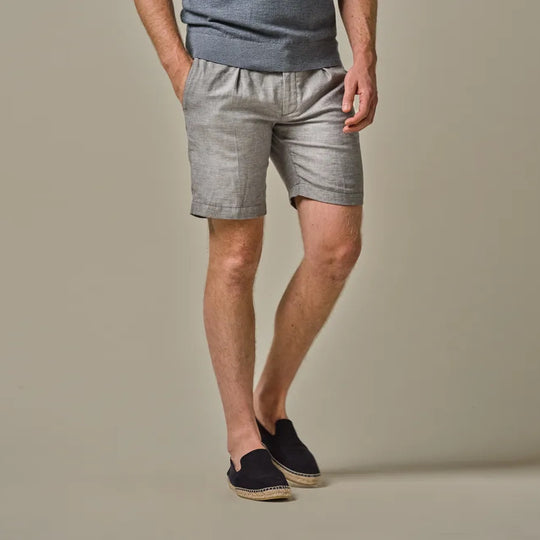 Profuomo linnen shorts grijs