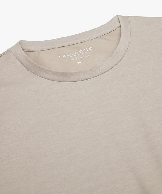Profuomo Japanese knit t-shirt beige - Damplein 9 Mode & SKI