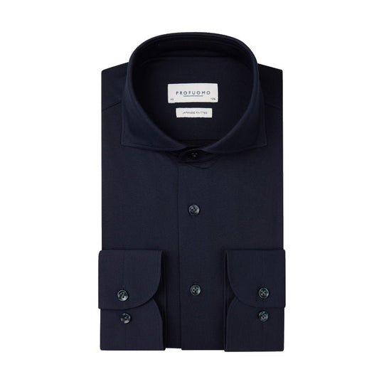 Profuomo Japanese knitted shirt navy - Damplein 9 Mode & SKI