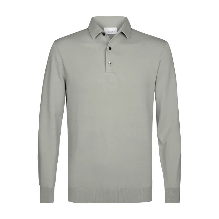 Profuomo luxury basic LS polo midgreen - Damplein 9 Mode & SKI