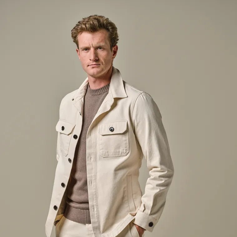 Profuomo overshirt contrast offwhite - Damplein 9 Mode & SKI