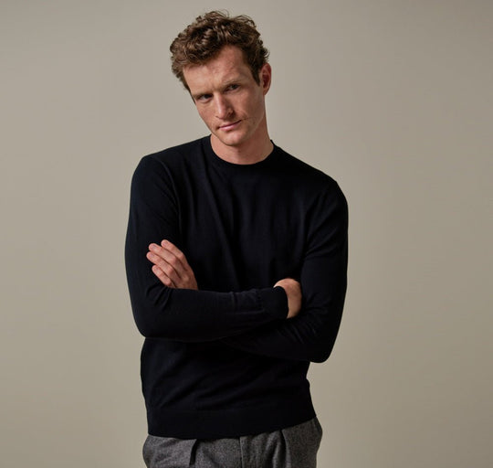 Profuomo pullover crewneck navy - Damplein 9 Mode & SKI