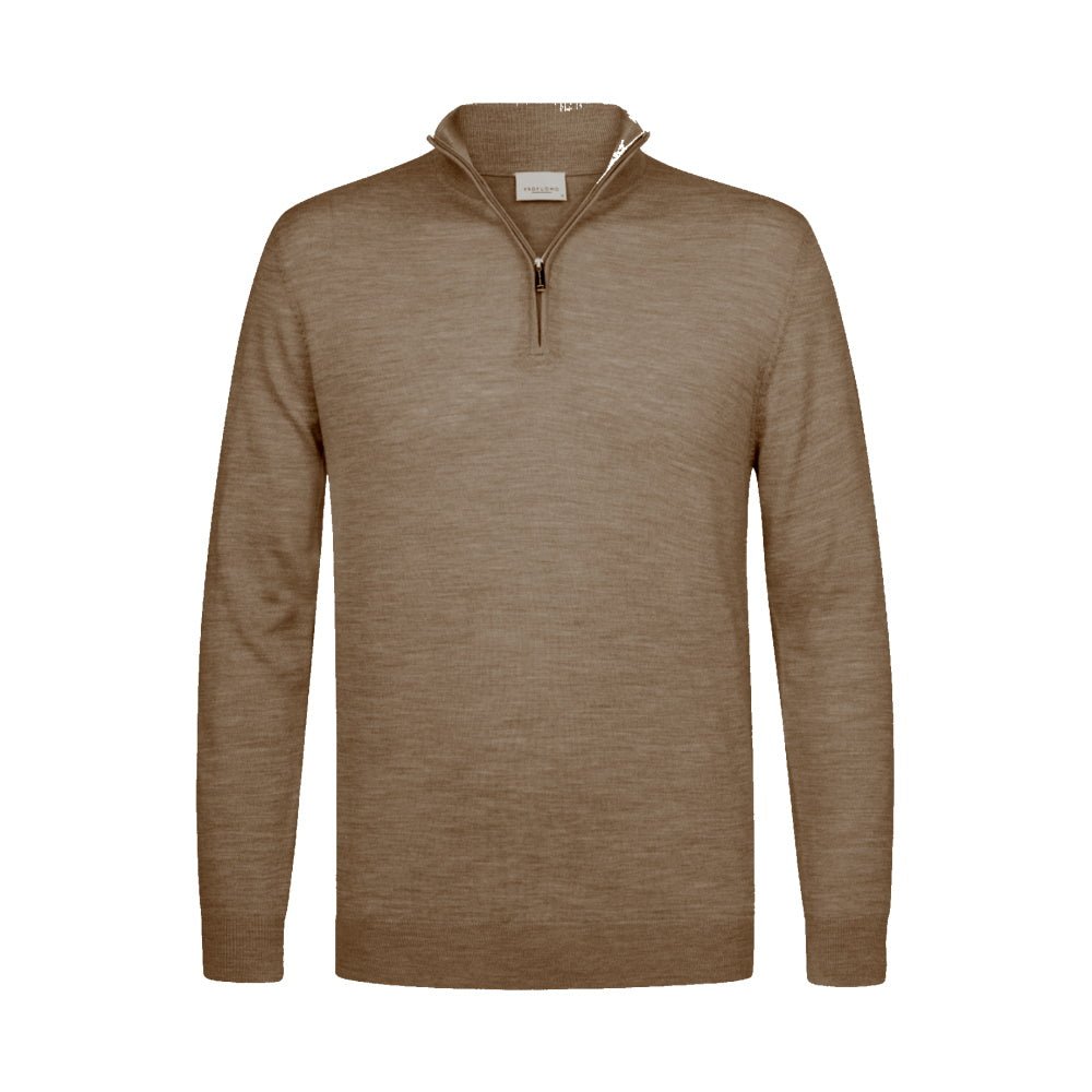 Profuomo pullover half - zip bruin - Damplein 9 Mode & SKI