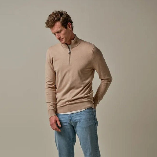 Profuomo pullover halfzip camel - Damplein 9 Mode & SKI