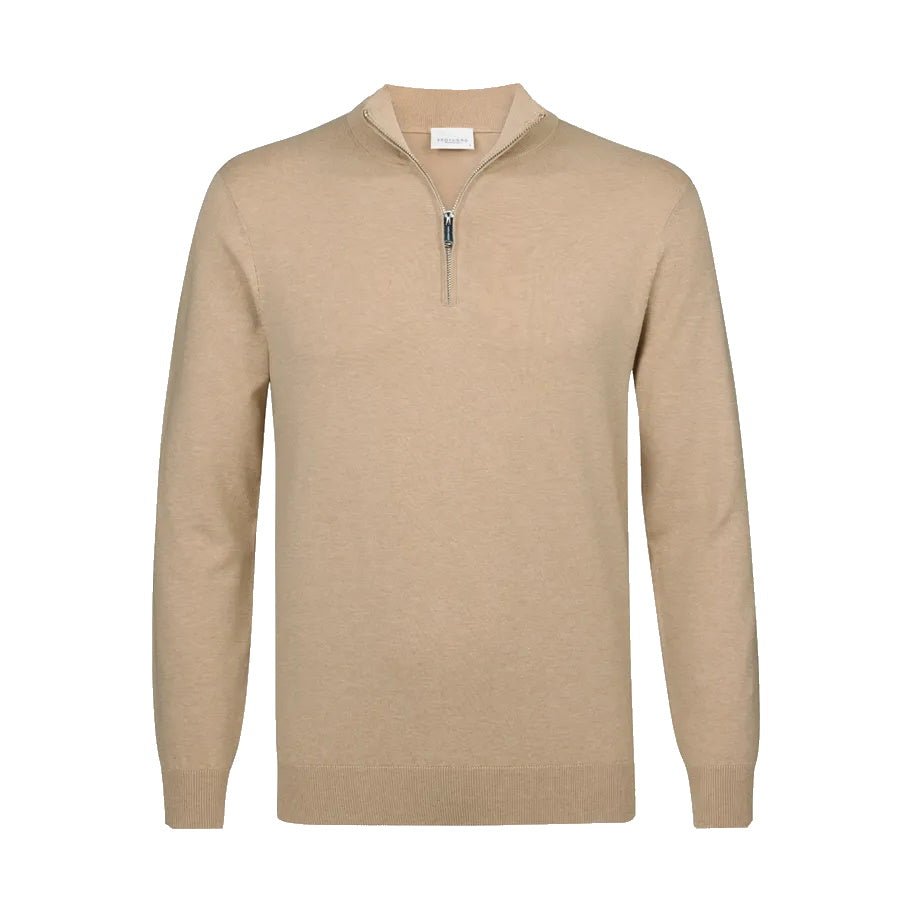 Profuomo pullover halfzip camel - Damplein 9 Mode & SKI