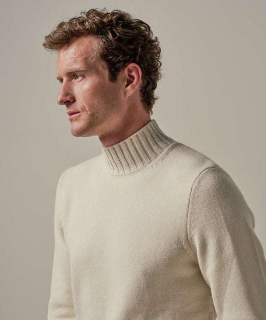 Profuomo wool mockneck offwhite - Damplein 9 Mode & SKI