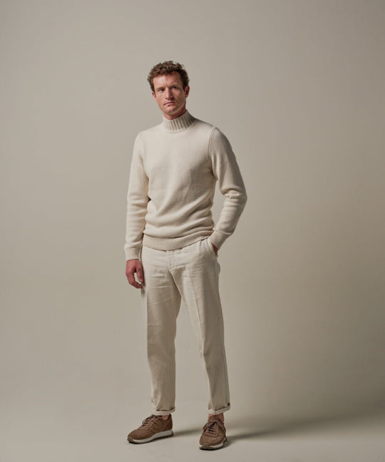 Profuomo wool mockneck offwhite - Damplein 9 Mode & SKI