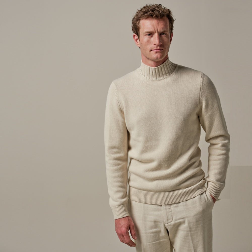 Profuomo wool mockneck offwhite - Damplein 9 Mode & SKI