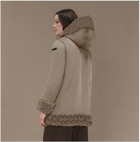 RRD Lamb hood dames jas beige - Damplein 9 Mode & SKI