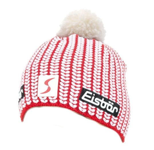 Eisbär Prime Pompon muts rood/wit - Damplein 9 Mode & SKI