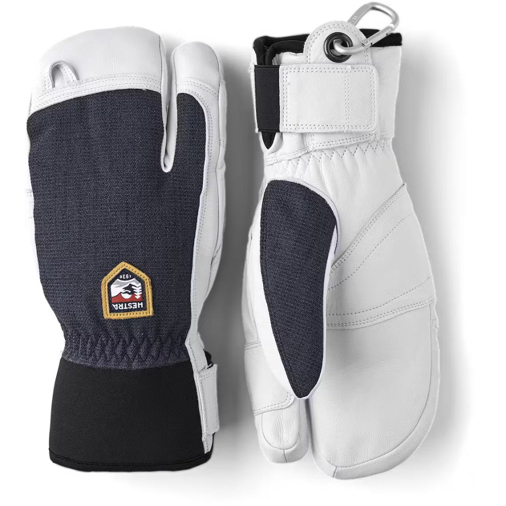 Hestra Army Leather Patrol 3-finger skihandschoenen blauw/wit - Damplein 9 Mode & SKI