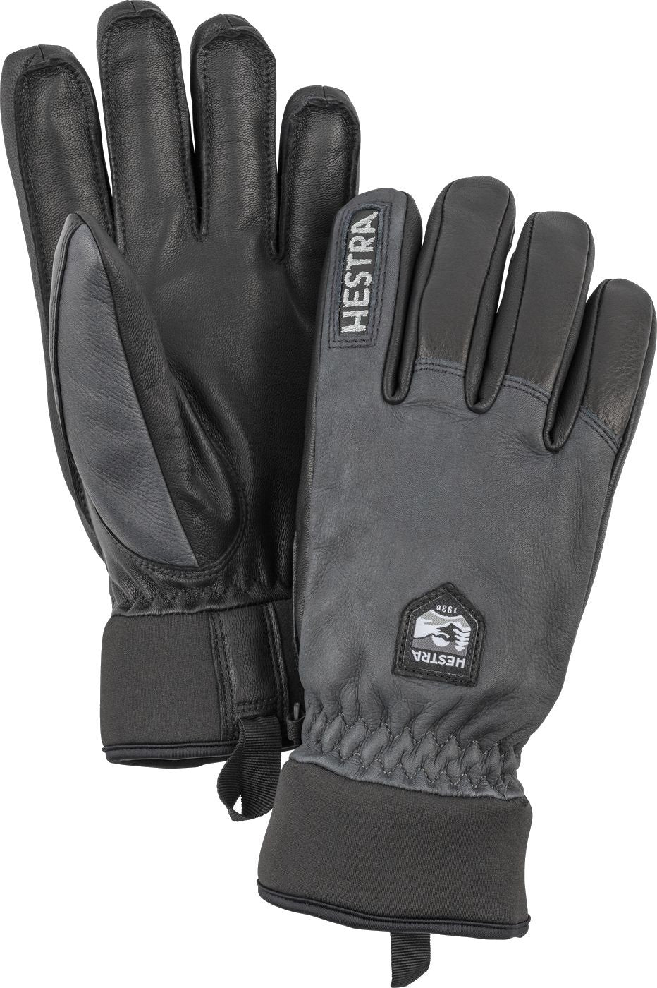 Hestra Army leather wool terry ski handschoenen zwart - Damplein 9 SKI & Mode