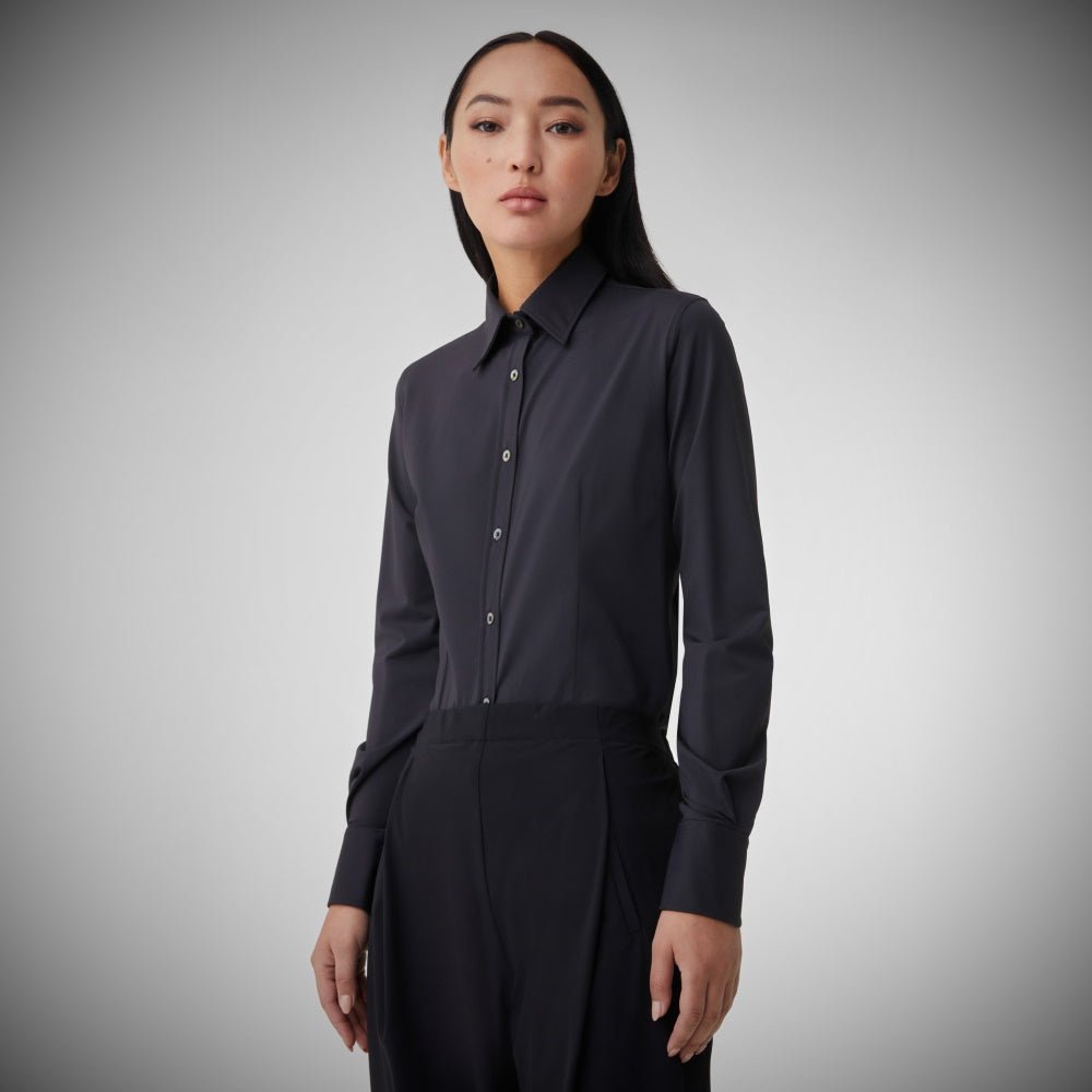 RRD dames Oxford blouse zwart - Damplein 9 Mode & SKI